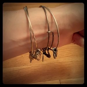 Silver Alex and Ani bracelet set